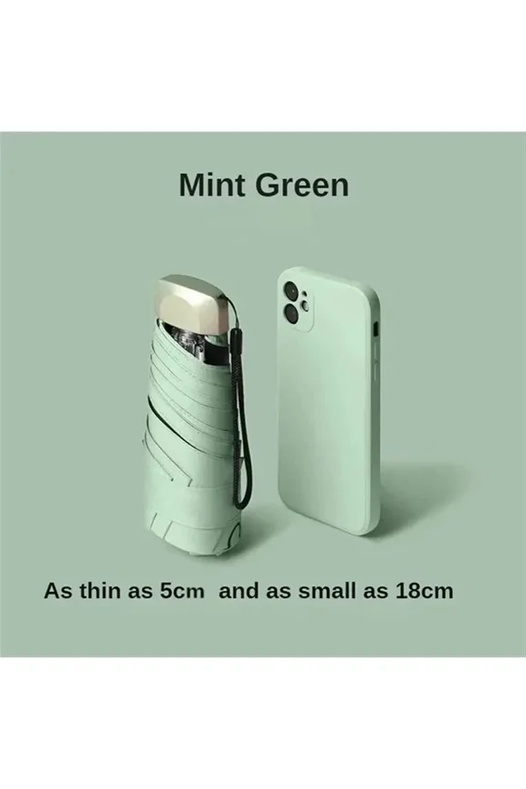 1Pc 55% Off Mini Sun Umbrella Pocket Rain Umbrella Vinyl Folding UV Ultraviolet Protection Sun Shade Pocket Parasol Capsule