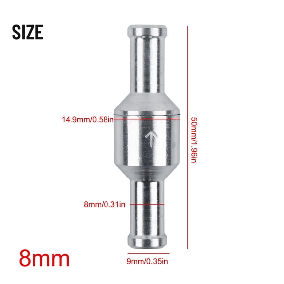 1Pc 6-12Mm Inline One-Way Non-Return Check Valve Auminium Quick Insert Check Valve Replacement For Fuel Water Gas Air Vacuum