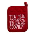 thumbnail image 1 of 1Pc 6 Different Designs Christmas Pot Holder Baking Kit Pot Holder with Red Pocket Cotton Heat Resistant Potholder Machine Washable Potholders for Kitchen Baking Cooking Pot Holders(Red4,9.8x7.1"), 1 of 8