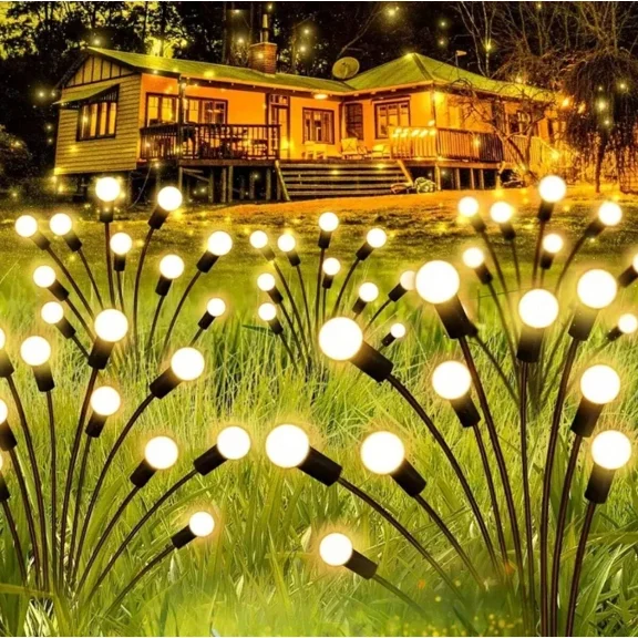 1Pc - 6 Led Solar Garden Firefly Lights Outdoor Waterproof, Solar Garden Lights