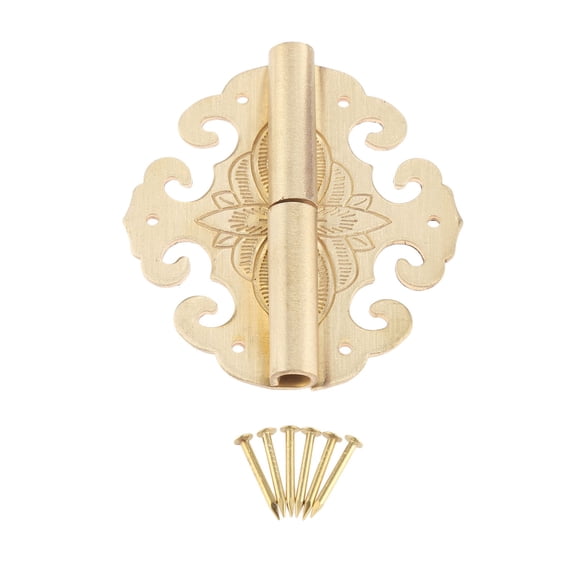 1Pc 60*55mm Brass Drawer Door Cabinet Hinges Antique Bronze Jewelry Boxes Decorative Hinge Fittings for Furniture Hardware