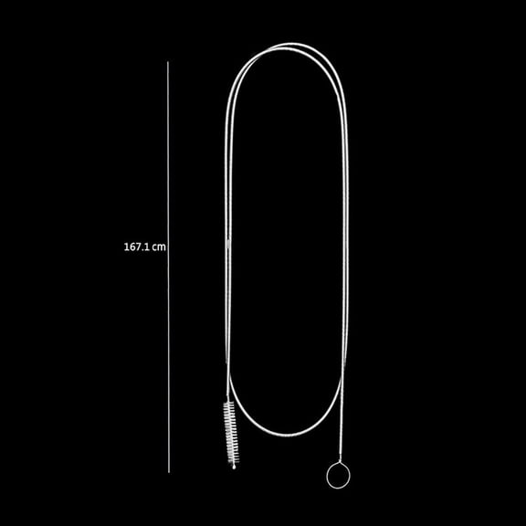 1Pc 63 Inch Long Pipe Cleaner Flexible Tube Cleaning Brush Fridge Cleaning Tool, Stainless Steel Kitchen Drain Tube Cleaning Brushes Sink Fridge Skinny Pipe Drain Dredge Cleaning Tool