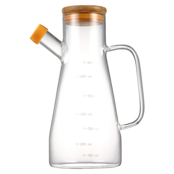 1Pc 650ML Glass Oil Dispenser Kitchen Glass Oil Storage Container with Cover