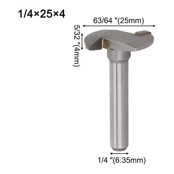 1Pc 6mm 1/4 Shank Forward Reverse Milling Cutter Oblique Tip Flat Bottom Cutter