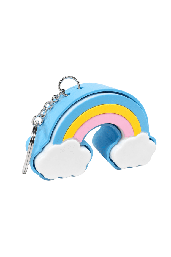 1Pc 7.8cm Rainbow Fidget Keychain, 3D Printed Cute Cloud Clicker Charm, Stress Relief EDC Accessory for Keys & Bags