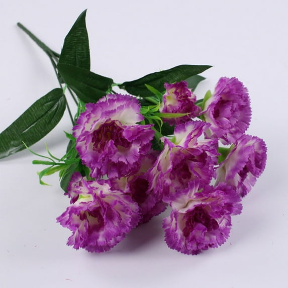 1Pc 7-Pronged Carnation Clearance! Mother's Day Gift Carnations Artificial Flowers Real Artificial Flowers Home Office Wedding Decoration Arrangement Bouquet Decorative Artificial Flowers