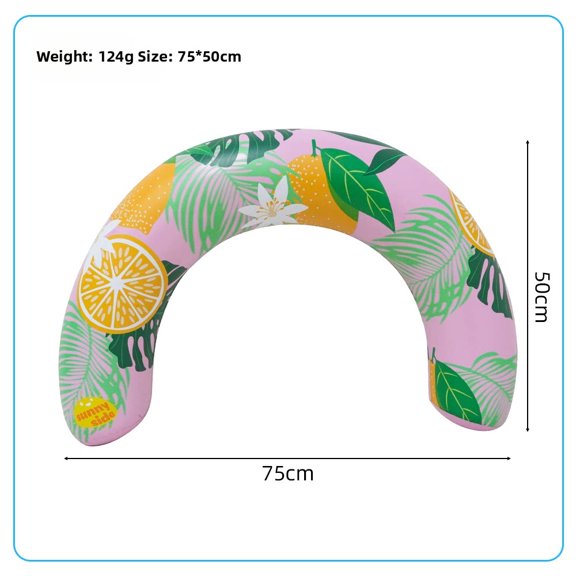 1Pc 75×50cm U Shaped Inflatable Swim Ring Pool Floatie Comfortable Neck & Back Support Floating Tube for Pool Beach Water Sports