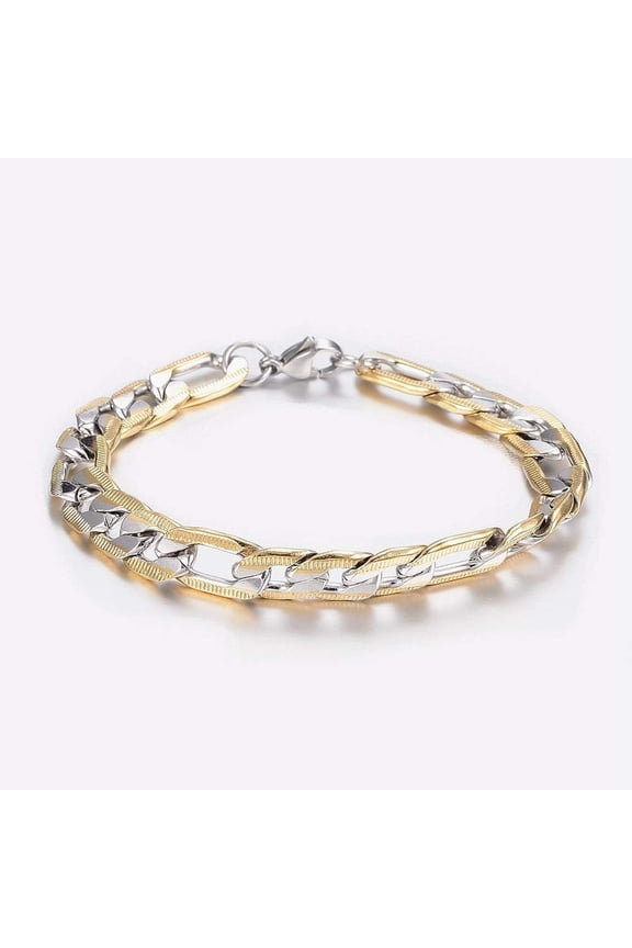 1Pc 8.1Inch Link Chain Bracelets for Women Men String Chain Bracelets Adjustable Handmade Dainty Rope Trendy Link Paperclip Stainless Steel Silver Link Infinite Golden & Stainless Steel Color