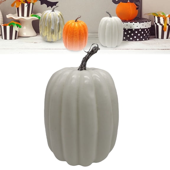 1Pc 8.66 Inch Large White Plastic Pumpkin,Paintable Artificial Pumpkin for Fall Halloween Thanksgiving DIY Craft Centerpiece Decor,One Size,Ab (Clearance)