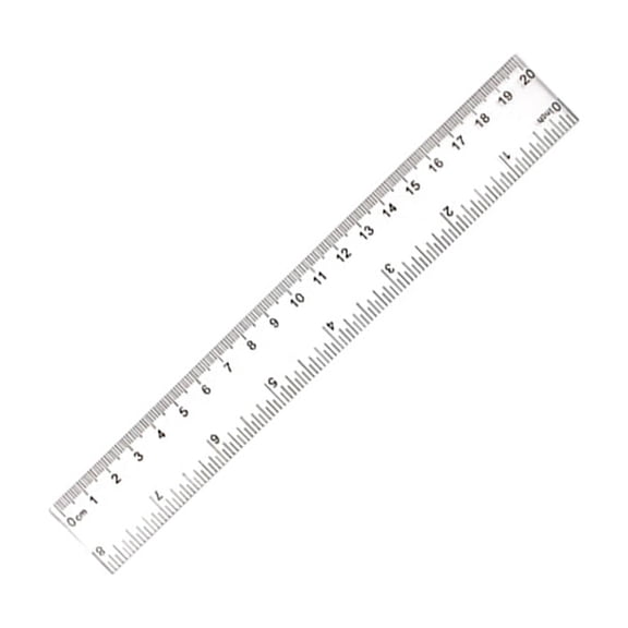 1Pc 8 Inch Clear Plastic Ruler (20cm), Dual Scale Standard Measuring Ruler with Inches and Centimeters, Thin Flexible Straight Ruler for Homework Math