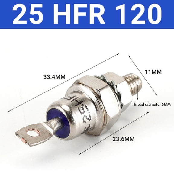 1Pc 85A/40A/25A 1200V Positive Cathode/Negative Anode Stud Mount Diode Rectifier 25HFR 120