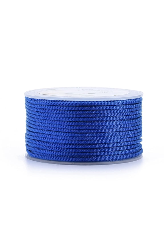 1Pc 87 Yards Polyester Cords for Jewelry Making Beading Crafting Necklace Bracelets Jewelry Making Macrame String Rope Thread Yarn Handmade Polyester Medium Blue