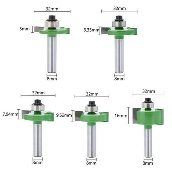 1Pc 8Mm Shank T-Slot Router Bit With Bearing Cemented Carbide Milling Cutter For Wood Bit Face Mill Woodworking Tools 5-16Mm 9.52Mm Fangkenuo
