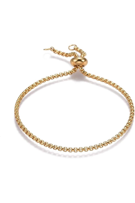 1Pc 9.1Inch Link Chain Bracelets for Women Men String Chain Bracelets Jewelry Gifts Adjustable Handmade Dainty Rope Trendy Link Paperclip Stainless Steel Silver Link Infinite