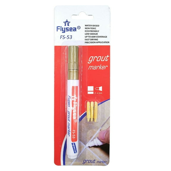 1Pc 9 Colors Colorful Tile Grout Pen Marker Tile Gap Repair Color Pen Tile Paint Markers for Tiles Floor Wall Bathroom Kitchen Repair Tools Floor Wall Bathroom Kitchen Repair Tool(Khaki,7.71x0.74")