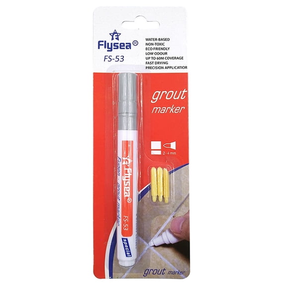 Grout Pen,Tile Marker Waterproof Grout Sealer Pen Tile Repair Pen Paint Pens for Wall Floor Bathroom Kitchen Refresh, 5ml Permanent Grout Marker for Bathroom & Tile Repair, Restore(Silver,7.7x0.74")