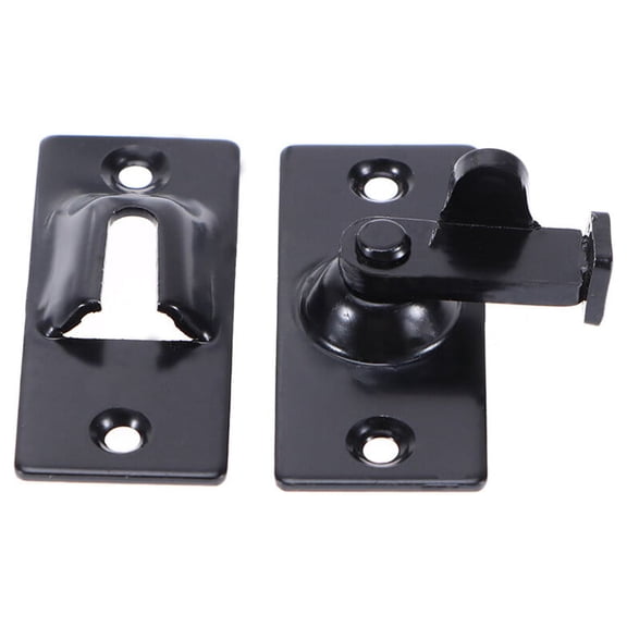 MERRYHAPY Heavy Duty Stainless Steel Sliding Door Lock with Right Angle Latch, Black Finish, Security Hardware