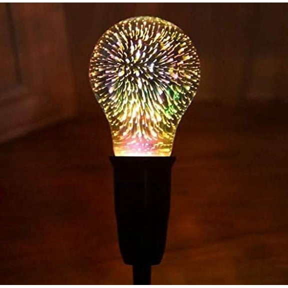 1Pc A19 3W LED Vintage Edison Bulb, Fireworks Filament Bulb 3D Colorful Lamp Bulb, 300 Lumen, 2700K, Decorative Light Bulb, Medium Base E26, 110-120v