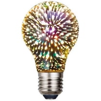 1Pc A19 3W LED Vintage Edison Bulb, Fireworks Filament Bulb 3D Colorful Lamp Bulb, 300 Lumen, 2700K, Decorative Light Bulb, Medium Base E26, 110-120v
