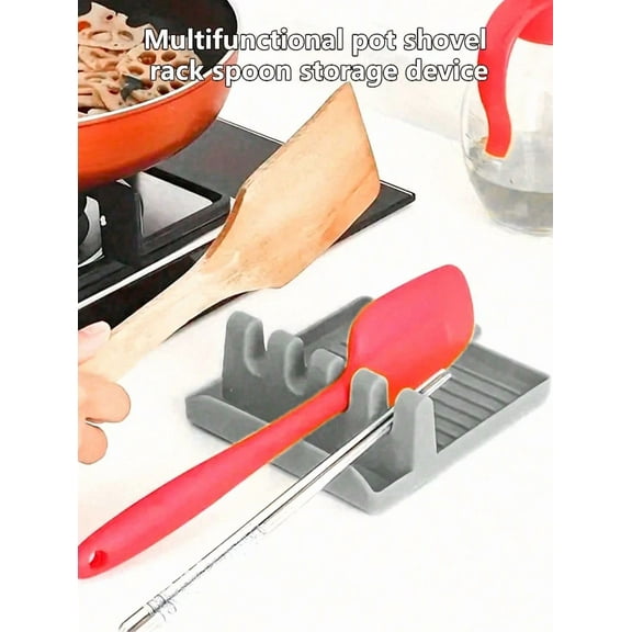 1Pc Abs Utensil Rest With Drip Pad, Utensil Holder For Spoons,Tongs, Spatulas