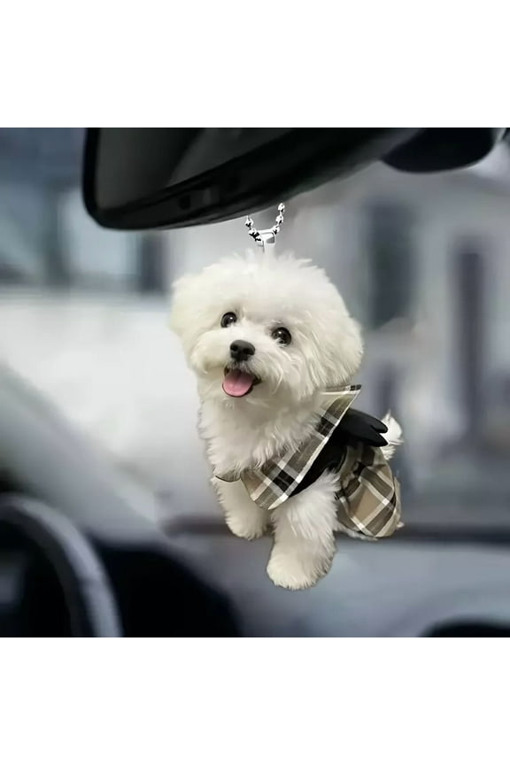 1Pc Acrylic Dog Keychain Pendant - Charming 2D Puppy Decoration