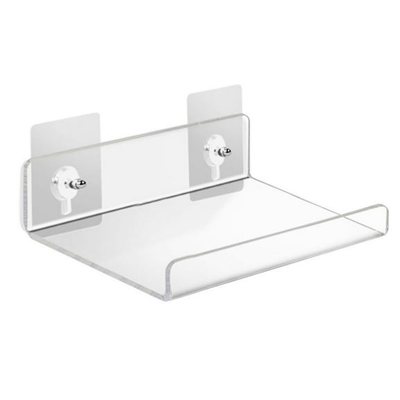 1Pc Acrylic Floating Wall Ledge Shelf, Wall Mounted Nursery Bookshelf, Clear Bathroom Storage Shelves Display