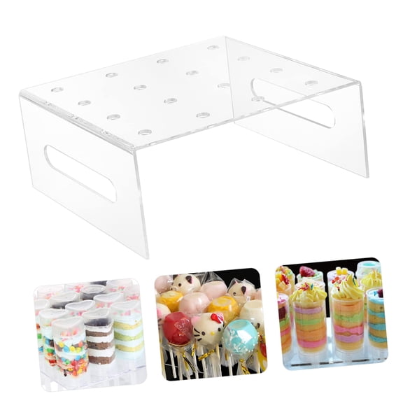 1Pc Acrylic Push Pop Cake Stand, 16-Compartment Clear Dessert Display Rack, For Party Buffet Event Decoration & Gift Storage
