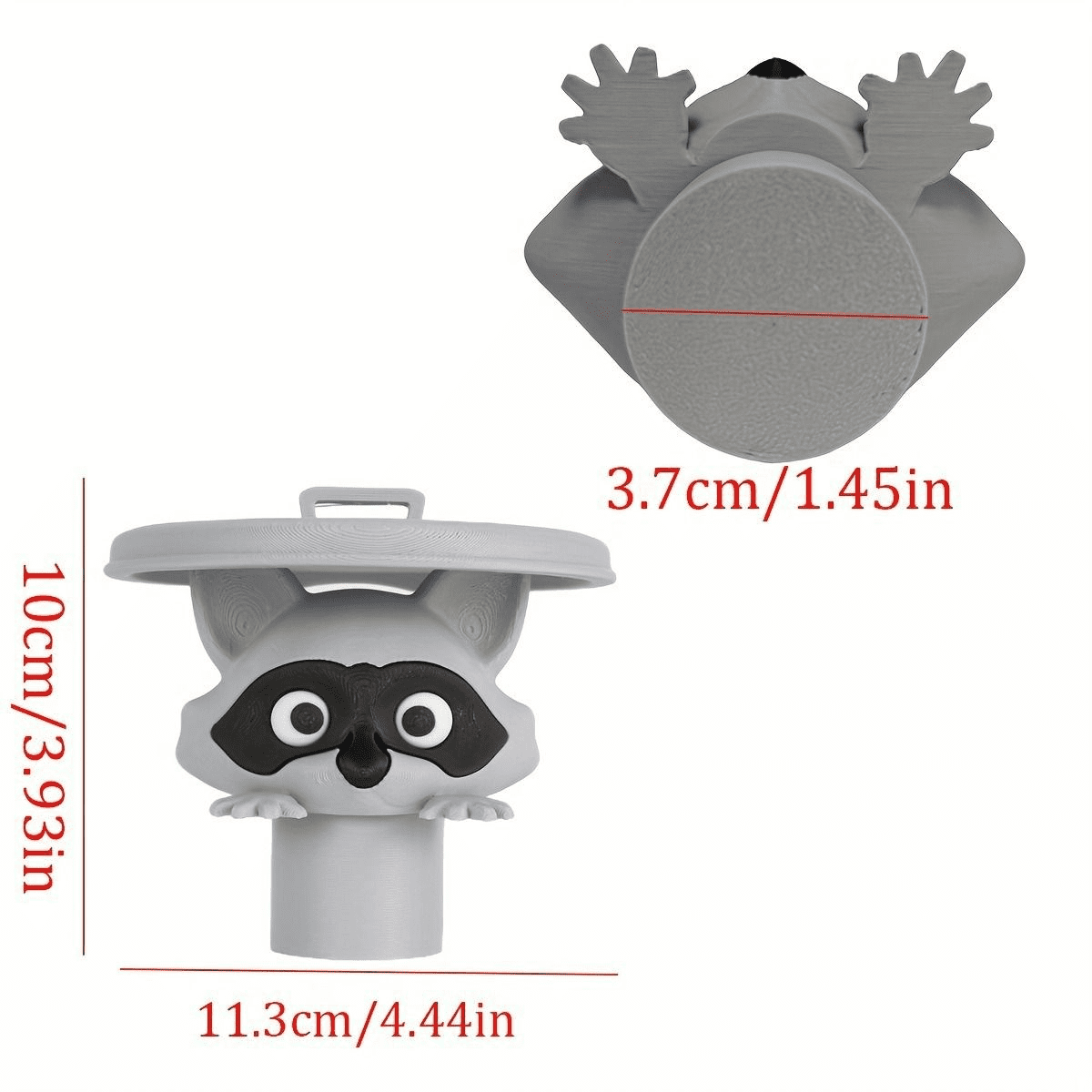 1Pc Adorable 3D Printed Raccoon Toilet Roll Paper Holder White Plastic Playful Bathroom Decor Tissue Holder with Lid Decoration