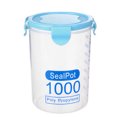 thumbnail image 1 of 1Pc Airtight Plastic Food Storage Container,1000ml Seal Pot with Scale Mark,Stackable Canister with Clip Lid,Transparent Cylindrical Storage Jar for Grain,Nuts,Candy,Dried Fruit,Spice Pantry, 1 of 2