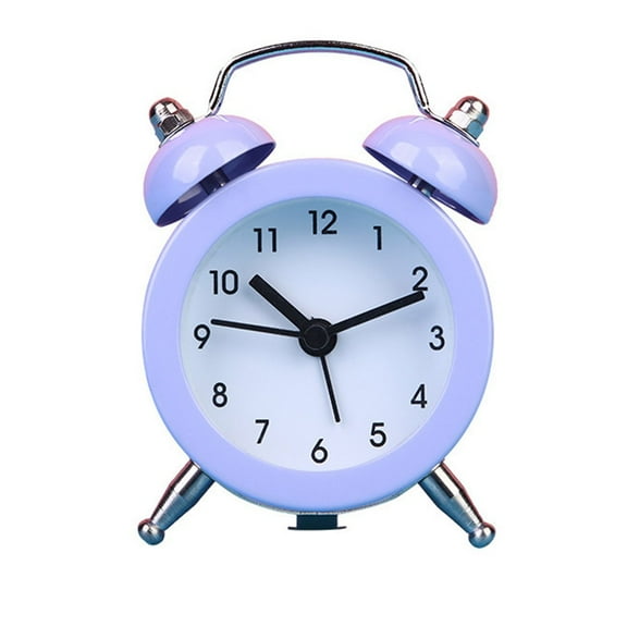 1Pc Alarm Clock Classic Double Bell Mini Alarm Clock Quartz Movement Bedside Night Analog Clock Desktop Decorative Ornaments