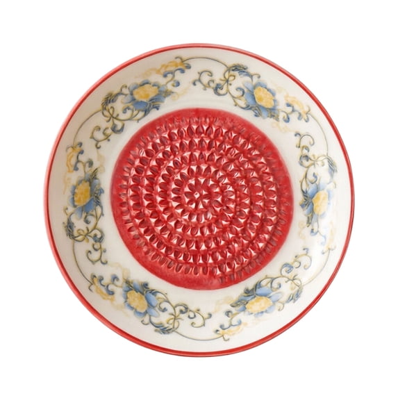 1Pc All-In-One Premium Ceramic Garlic Grater Plate - Cross Glazed Design and Style - for Garlic, Ginger, Chocolate, and More -4.6X0.7In Happy Day!
