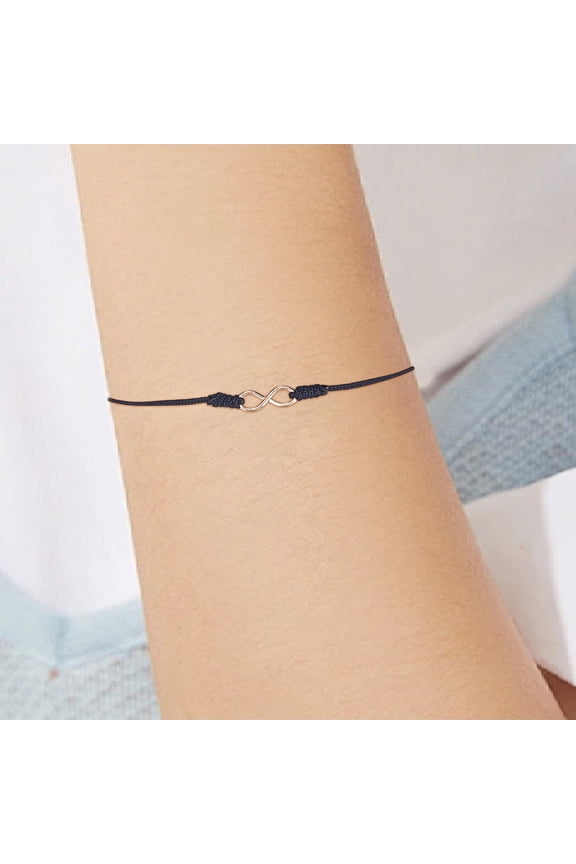 1Pc Alloy Infinity Link Adjustable Cord Anklets Golden Black 1~5.5mm Inner Diameter: 2~2-1/2 inch(5.2~6.4cm)