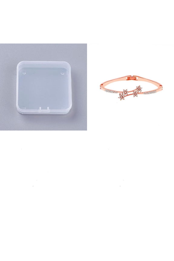 1Pc Alloy Rhinestone Hinged Bangles For Women Rose Gold Star show in Picture DIY