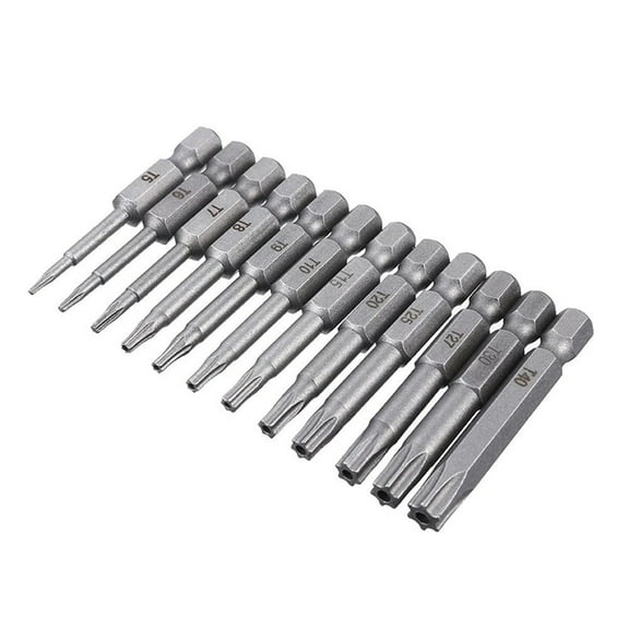 1Pc Alloy Steel 50Mm Long Torx Screwdriver Bit 1/4" Hexagon Handle T5-T40 Plum Blossom Hollow Tip Screwdrivers Kit Hand Tools T8 Smile Home