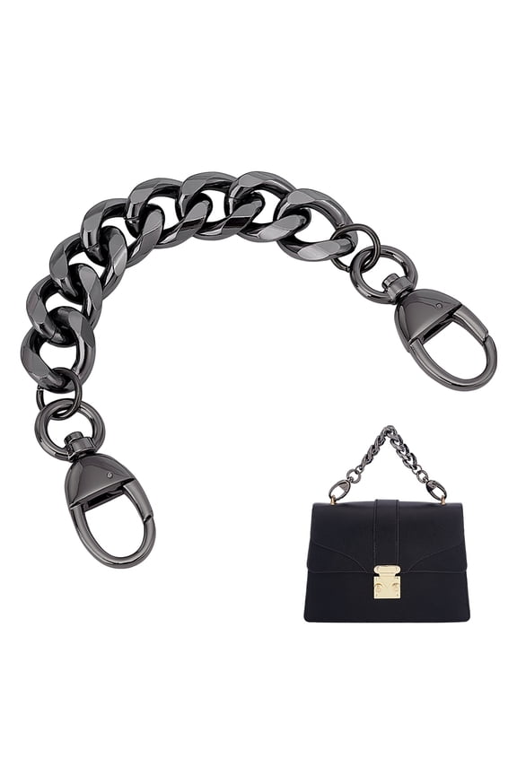 1Pc Aluminum Alloy Bag Extension Chains with Alloy Clasps Gunmetal 216mm