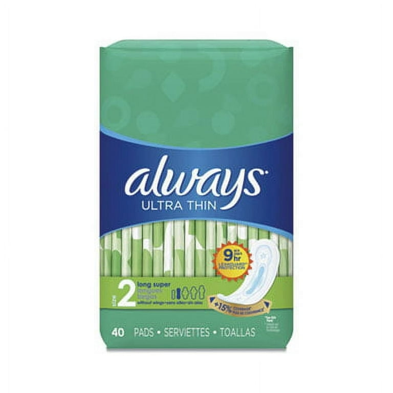 Ultra Thin Pads, Super Long 10 Hour, 40/Pack, 6 Packs/Carton Ultra Thin Pads, Super Long 10 Hour, 40/Pack, 6 Packs/Carton