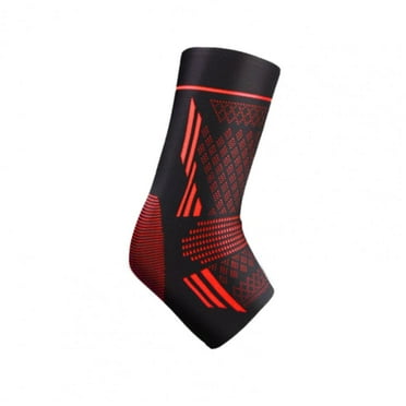 1Pc Ankle Support Sleeve Elastic Compression Foot Brace Arthritis Achilles Tendonitis Plantar Fasciitis Joint Pain Ankle Braces (Red,S)