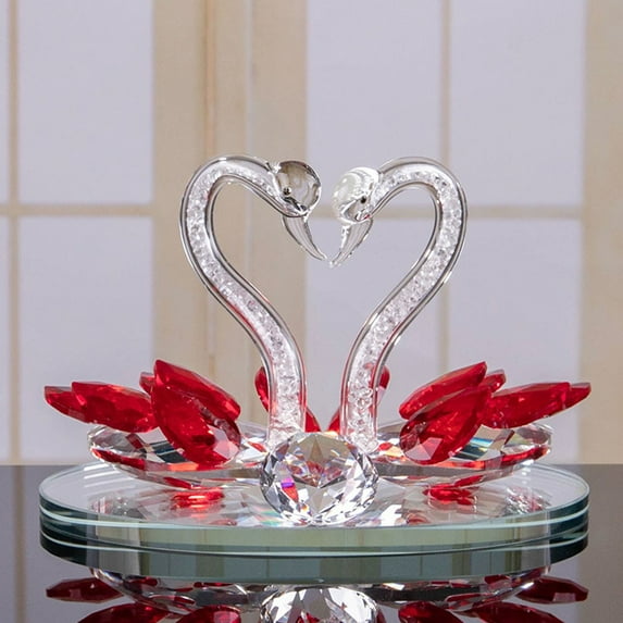 1Pc Anniversary Crystal Swan Gifts for Wife, Wedding Anniversary for Couple, Glass Swan Figurine,Valentines Day Present Romantic Gifts Birthday, Christmas, Birthday, Party