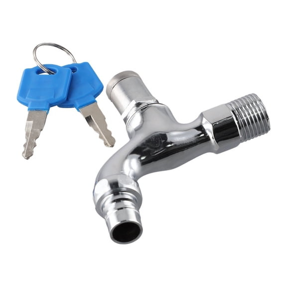 1Pc Anti-theft 1/2\" Thread Alloy Sink Tap with key Lock Outdoor Faucet Lockable Smile Home