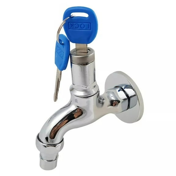 1Pc Anti-theft 1/2" Thread Alloy Sink Tap with key Lock Outdoor Faucet Lockable