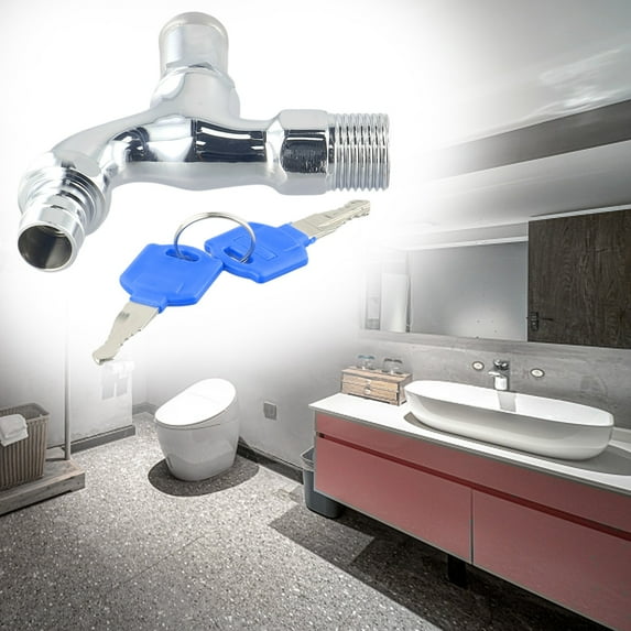 1Pc Anti-theft 1/2\\\" Thread Alloy Sink Tap with key Lock Outdoor Faucet Lockable