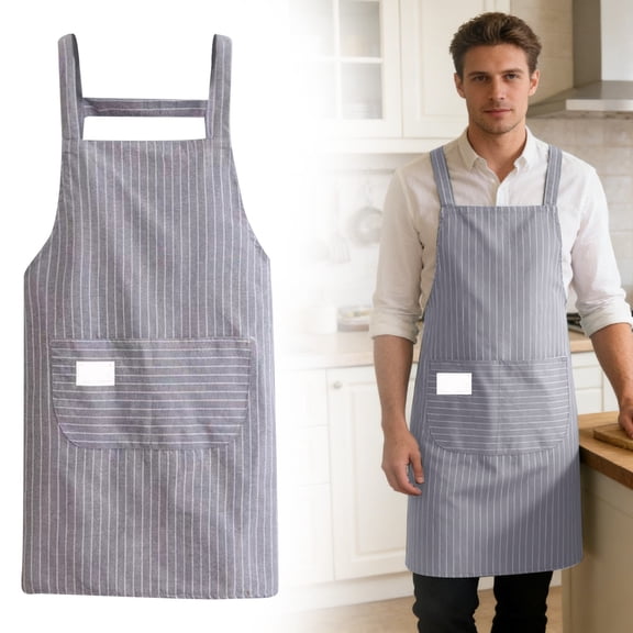 1Pc Apron Apron Cloth For Kitchen Cooking Gray