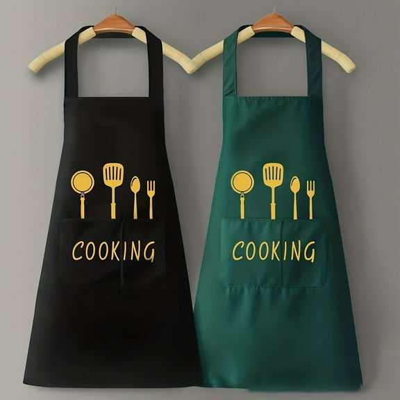 1Pc Apron, Waterproof And Oil-proof Apron With Pockets, For Coffee Bar, Restaurant, Adjustable Multipurpose Apron