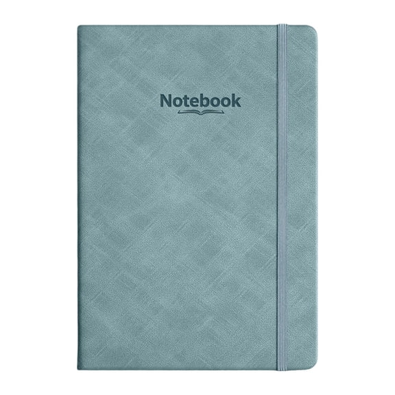 1Pc Aqua Blue Medium Lined Journal Notebook, Soft Textured PU Leather Notepad 7"x10" with Band & Bookmark