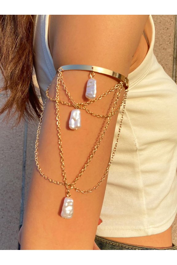 1Pc Arm Cuff Iron Upper Arm Cuff Bangle for Women Elegant Gift Inner Diameter: 3-1/4 inch(8.15cm) for DIY