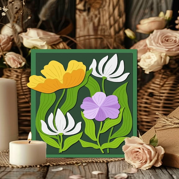 1Pc Art Flower Cut Dies Floral Theme Carbon Steel Cutting Dies Stencils Scrapbooking Template