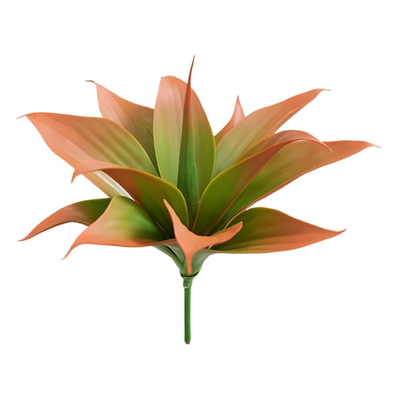 1Pc Artificial Agave Plant Stem, 12" Faux Succulent Unpotted Pick, Orange Green Gradient Plastic Fake Aloe Vera Bush for Home Desk Pot Filler