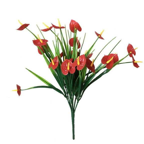 1Pc Artificial Anthurium Artificial Anthurium For Living Room,Plastic Red