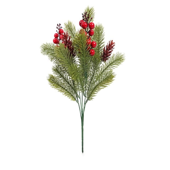 1Pc Artificial Christmas Flowers Bouquet with Pine Cone Red Berry, Fake Christmas Floral Winter Faux Flowers Plant for Home Indoor Outdoor Table Decoration, Garland Wreath Arrangement