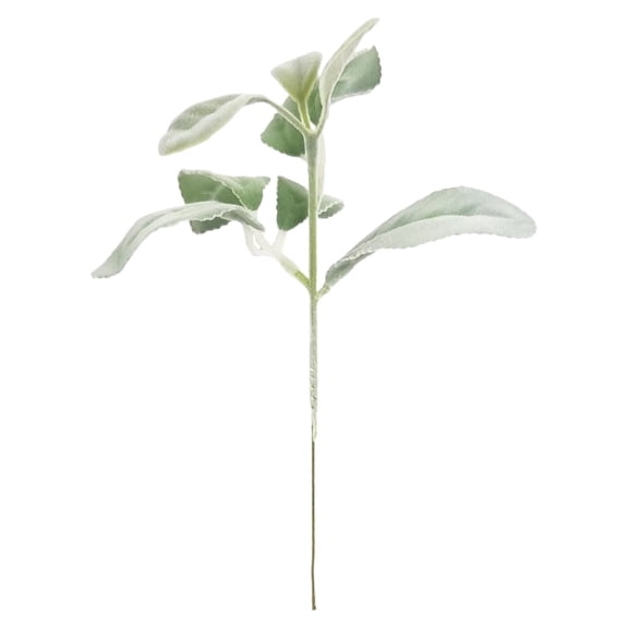 1Pc Artificial Flocked Lambs Ear Leaves, Ongmies Dusty Miller Stems Flocked Oak Leaves Lamb's Ear Blade for Home Wedding DIY Floral Arrangement